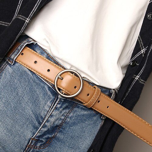 

Women's Unisex PU Buckle Belt PU Leather O-ring Buckle O-ring Casual Classic Party Daily Black Red Brown Navy Blue