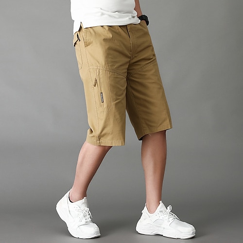 

Men's Cargo Shorts Hiking Shorts Summer Outdoor Regular Fit Quick Dry Lightweight Soft Sweat wicking Shorts Modern Style Stylish Light Yellow Army Green Cotton Camping / Hiking Hunting Climbing L XL