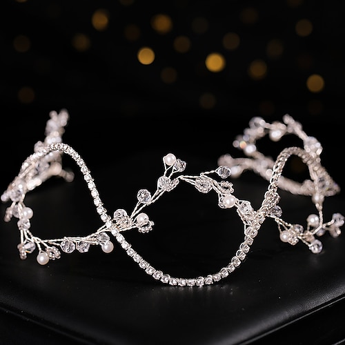

Crown Tiaras Headbands Headpiece Imitation Pearl Rhinestone Wedding Party / Evening Retro With Faux Pearl Headpiece Headwear