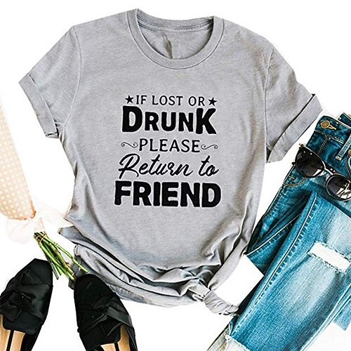 

Women's T shirt Tee Green Purple Pink Star Text Print Short Sleeve Casual Weekend Basic Round Neck Regular Painting S