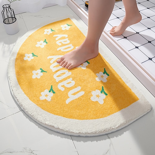 

Floral Half Round Doormat, Non Slip Durable Welcome Door Mats, Boots Scraper Mats Indoor Outdoor Rug, Semicircle Door Mats for Entry,Bathroom Rug