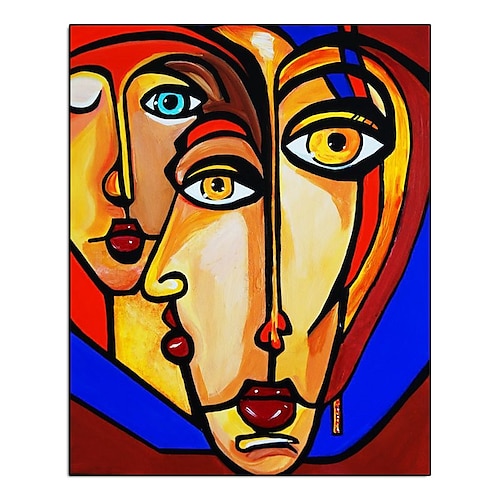 

Oil Painting Hand Painted Vertical Abstract People Classic Modern Rolled Canvas (No Frame)