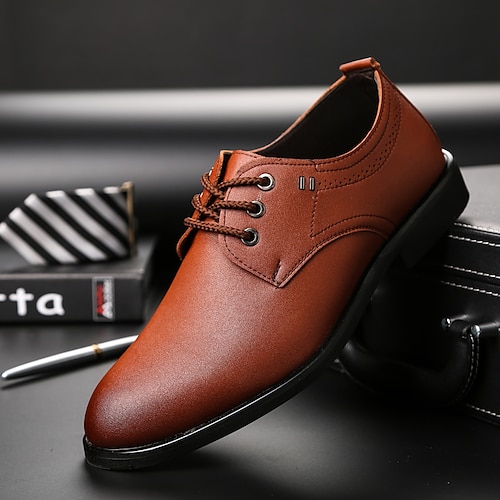 

Hombre Oxfords Negocios Casual Diario Oficina y carrera PU Cómodo Antideslizante Negro Marrón Primavera Otoño