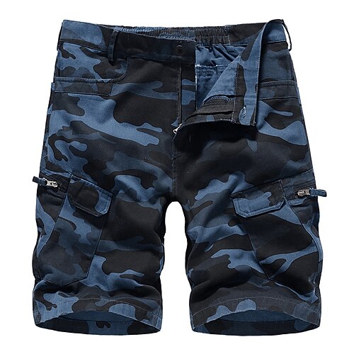 

Men's Casual / Sporty Chino Shorts Zipper Pocket Knee Length Pants Casual Daily Micro-elastic Camouflage Cotton Blend Comfort Breathable Mid Waist Gray Green ArmyGreen Black Grey Khaki 30 32 34 36 38