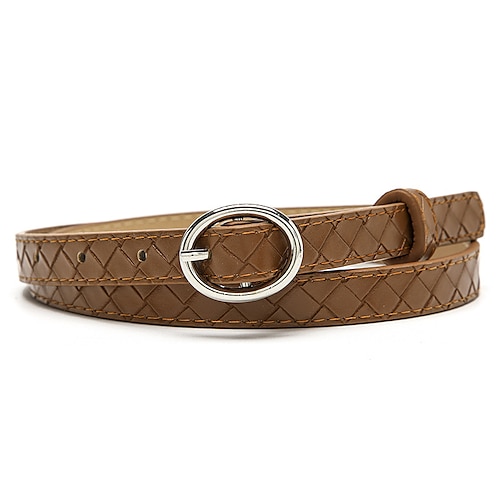 

Women's Unisex PU Buckle Belt PU Leather Prong Buckle Plain Casual Classic Party Daily Black Red Brown Beige