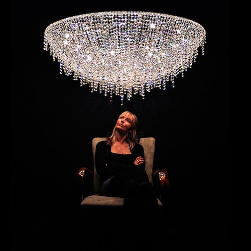 

50 cm Unique Design Pendant Light LED Chandelier Crystal Chrome Round Nordic Style 85-265V