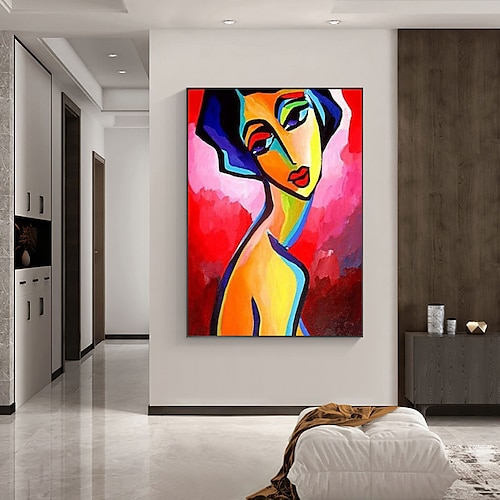 Peinture à l'huile Hang-peint Peint à la main - Abstrait Moderne Inclure  cadre intérieur / Toile tendue de 2019 ? € 70.19