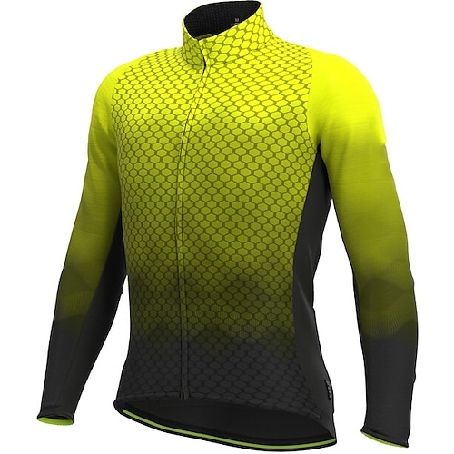 

21Grams Men's Cycling Jersey Long Sleeve Bike Top with 3 Rear Pockets Mountain Bike MTB Road Bike Cycling Breathable Quick Dry Moisture Wicking Reflective Strips Yellow Grey Red Polyester Spandex