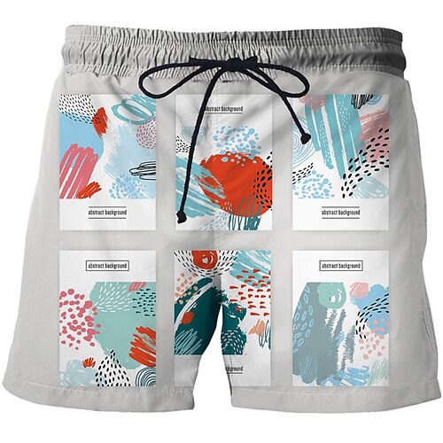 

Men's Casual Fashion Shorts Beach Shorts 3D Print Elastic Drawstring Design Knee Length Pants Daily Holiday Micro-elastic Graphic Graffiti Comfort Soft Mid Waist Blue White Gray Orange M L XL XXL 3XL