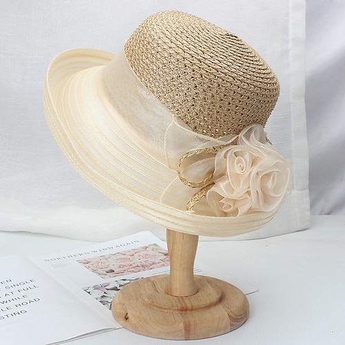 

Hats Polyester Organza Bucket Hat Party / Evening Holiday Simple With Floral Headpiece Headwear