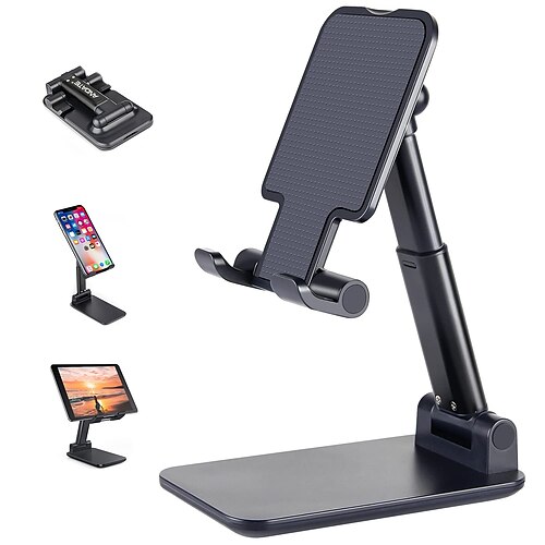 

Cell Phone Stand Holder Angle Height Adjustable Cell Phone Stand for Desk, Foldable Cell Phone Holder, Cradle, Dock, Tablet Stand, Case Friendly Compatible with All Mobile Phone/iPad/Kindle/Tablet