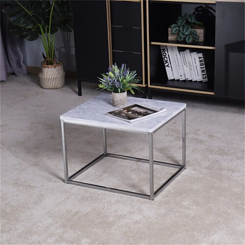 

Living Room White Coffee Table With MDF Top Nested Table With Metal Legs 17.71 X 20.87 X 15.36 Inches