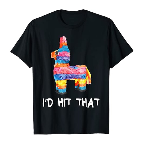 

Inspired by Cinco de Mayo Fiesta I'd Hit That Pinata T-shirt Gym Top Back To School Pattern Mexico Independence Day Day of the Dead T-shirt For Men's Women's Unisex Adults' Hot Stamping 100% Polyester