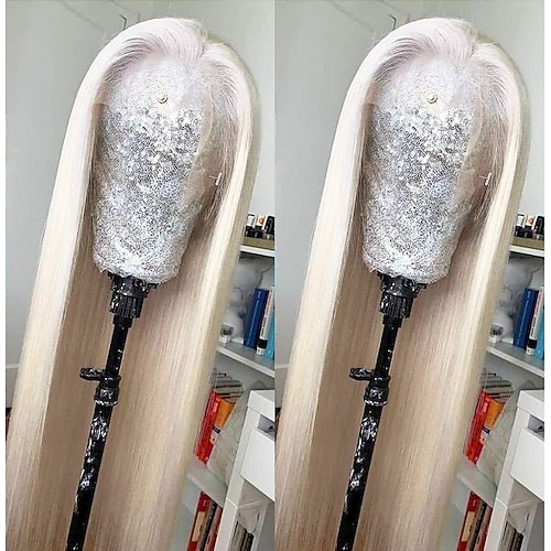 

Synthetic Lace Wig Silky Straight Style 20 22 24 inch Blonde with Baby Hair 132.5 lace front Wig Women's Wig Platinum Blonde / Daily Wear