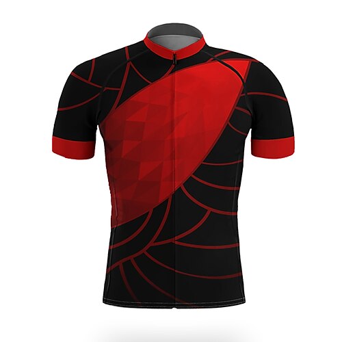 

21Grams Men's Cycling Jersey Short Sleeve Bike Top with 3 Rear Pockets Mountain Bike MTB Road Bike Cycling Breathable Quick Dry Moisture Wicking Reflective Strips Red Polyester Spandex Sports