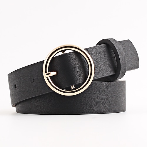 

Women's Unisex PU Buckle Belt PU Leather O-ring Buckle O-ring Casual Classic Party Daily Black Brown Coffee