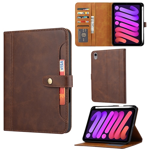 

Tablet Case Cover For Apple iPad 10.2'' 9th 8th 7th iPad Pro 12.9'' 5th iPad Air 5th 4th iPad mini 6th 5th 4th 2021 2020 iPad Pro 11'' 3rd Wallet Card Holder with Stand Solid Colored PU Leather
