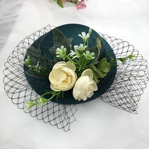 

Net / Fabrics Fascinators / Hair Accessory with Flower / Tulle 1 PC Kentucky Derby / Ladies Day Headpiece