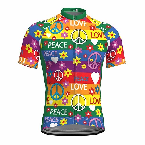 

21Grams Men's Cycling Jersey Short Sleeve Bike Top with 3 Rear Pockets Mountain Bike MTB Road Bike Cycling Breathable Quick Dry Moisture Wicking Reflective Strips Green Graphic Floral Botanical
