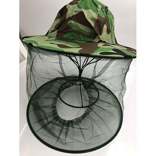 

Men's Women's Sun Hat Fishing Hat Hiking Hat Mosquito Head Net Hat Wide Brim with Face Cover & Neck Flap Summer Outdoor UV Sun Protection Anti-Mosquito Breathable Quick Dry Hat Camouflage Green for