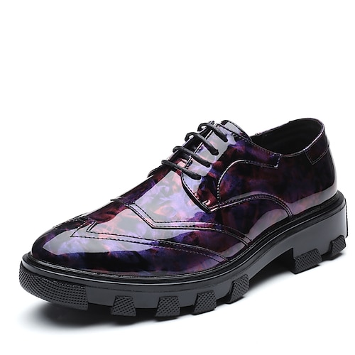 

Men's Loafers Slip-Ons Casual British Daily Party Evening PU Rainbow Color Block Fall Spring