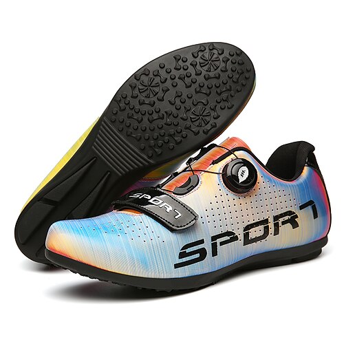 

Adults' Bike Shoes Mountain Bike Shoes Road Bike Shoes Anti-Slip Cushioning Breathable Mountain Bike MTB Road Cycling Cycling / Bike Red / Yellow Gold Men's Women's Cycling Shoes