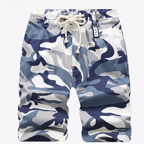 

Kids Boys Shorts Camouflage Active Drawstring Casual Cotton 5-13 Years Fall Dusty Blue