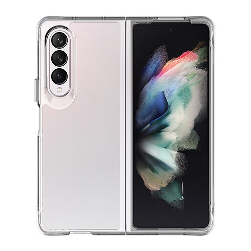 

Phone Case For Samsung Galaxy Back Cover Z Fold3 Shockproof Transparent Transparent TPU PC