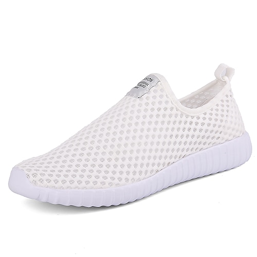 

Femme Unisexe Basket Grandes Tailles Chaussures blanches du quotidien Eté Talon Plat Bout rond Casual Minimalisme Marche Maille Mocassins Couleur Pleine Noir / blanc Noir Blanche