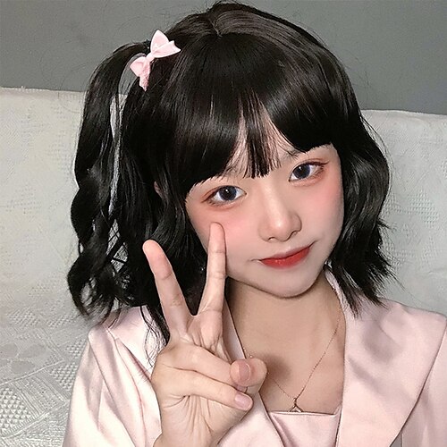 

Wig Female Short Curly Hair Hair All-match Universal Cute Face Repair Sweet Daily Natural Lolita Girl