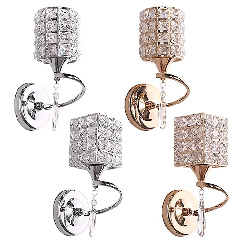 

Wall Light LED Crystal Warm Romantic Bedroom Bedside Wall Lamp Restaurant Living Room Aisle Lamp