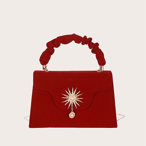 

Women's Evening Bag Polyester Chain Party / Evening Date Black Red