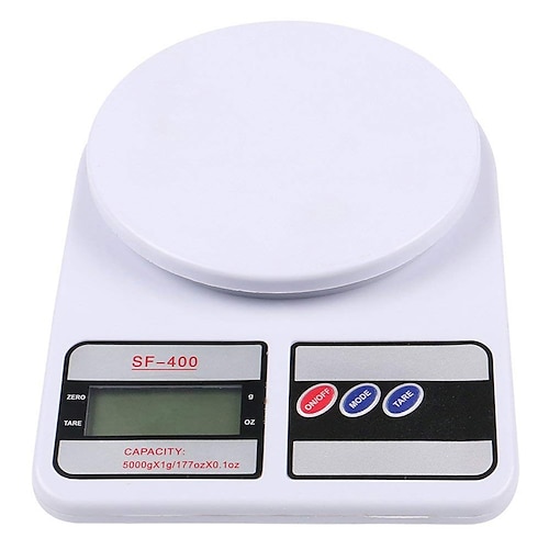 

LCD Screen Digital Display Kitchen Food Scale for Baking and Cooking 10KG /1g White Precision Scale - Lightweight and Durable Design Food Balance Measuring Weight