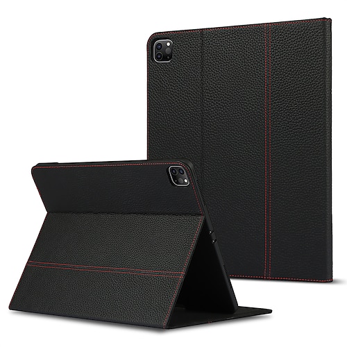 

Tablet Case Cover For Apple iPad Pro 12.9'' 5th 2021 Pencil Holder Magnetic Dustproof Solid Colored PU Leather