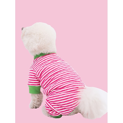 

Dog Cat Jumpsuit Stripes Leisure Stripes Casual / Daily Dog Clothes Puppy Clothes Dog Outfits Soft Blue Gray Pink Costume for Girl and Boy Dog Cotton XS S M L XL