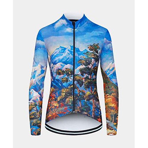 

21Grams Women's Cycling Jersey Long Sleeve Bike Top with 3 Rear Pockets Mountain Bike MTB Road Bike Cycling Breathable Quick Dry Moisture Wicking Reflective Strips Blue 3D Polyester Spandex Sports