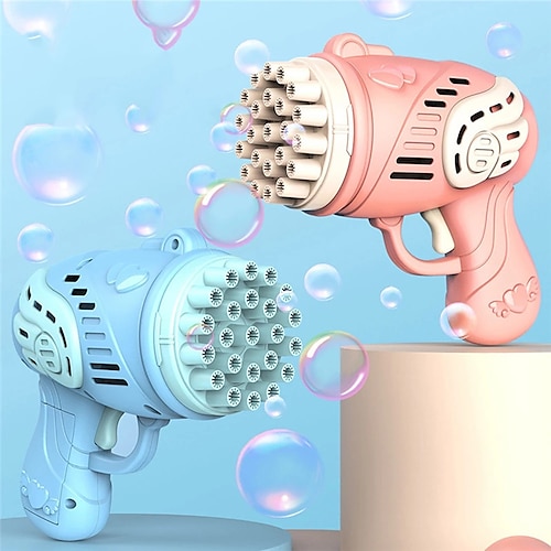 

Gatling Bubble Machine Electric Gatling Bubbles Machine Soap Bubble Gun Bathroom Outdoor 23 Holes Glare Bazooka Teenager's Toy Dream Bubble Gun