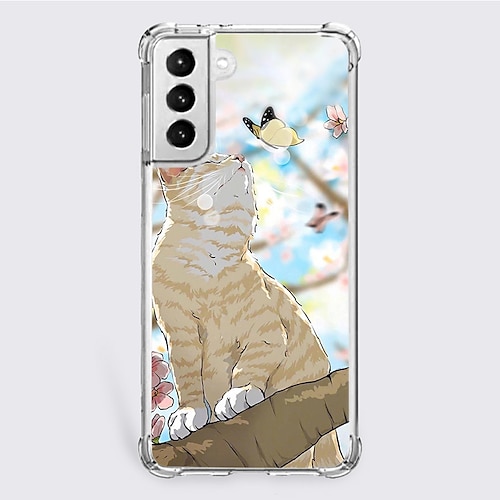 

Cat Phone Case For Samsung Galaxy S22 S21 S20 Plus Ultra FE Unique Design Protective Case Shockproof Dustproof Back Cover TPU