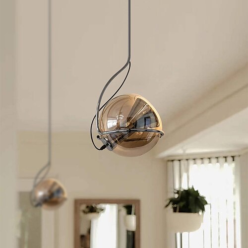 

26 cm Nordic Style Pendant Light LED Globe Metal Chrome Living Room Restaurant Bar Bedroom Bedside 110-240 V