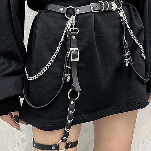 

Women's Unisex PU Buckle Belt Irregular Belt PU Leather Prong Buckle Plain Casual Classic Party Daily Black