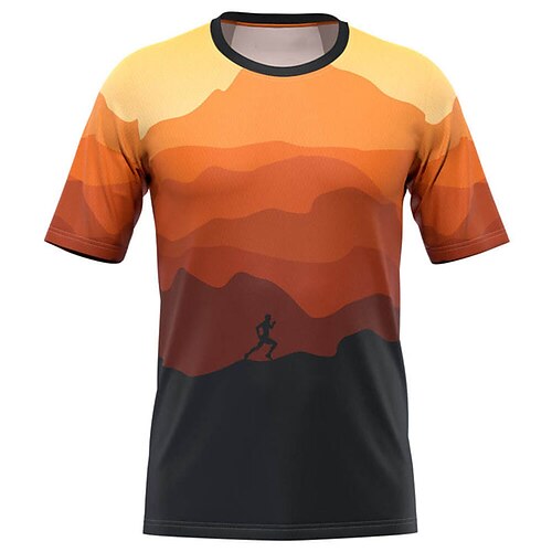 

21Grams Men's Downhill Jersey Short Sleeve Mountain Bike MTB Road Bike Cycling Orange Bike Breathable Quick Dry Moisture Wicking Polyester Spandex Sports Nature & Landscapes Clothing Apparel