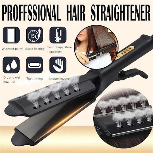 

Hair Straightener Four-gear Temperature Adjustment Ceramic Tourmaline Ionic Flat Iron Curling Iron Hair Curler For Women Hair