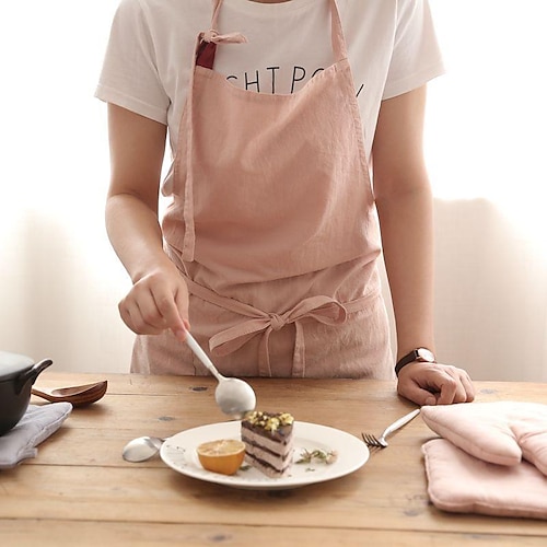 

Delantal de chef para mujeres y hombres, delantal de cocina, delantal de jardinería personalizado con bolsillo, delantales de trabajo de lona de algodón, espalda cruzada, resistente, ajustable