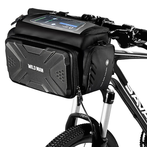 

WILD MAN 4 L Bike Handlebar Bag Waterproof Portable Quick Dry Bike Bag PU Leather TPU EVA Bicycle Bag Cycle Bag Cycling Outdoor Exercise