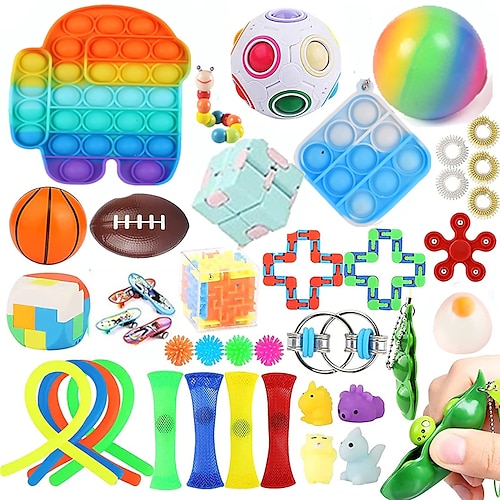 

54Pcs Finger Toy Squeeze Toy / Sensory Toy Jumbo Squishies Sensory Fidget Toy Stress Reliever 54 pcs Portable Gift Cute Stress and Anxiety Relief Flexible Durable Non-toxic Slow Rising Mochi For Teen