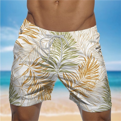 

Men's Swim Shorts Swim Trunks Board Shorts Beach Shorts Drawstring Elastic Waist Elastic Drawstring Design Graphic Plants Print Breathable Quick Dry Short Casual Daily Holiday Streetwear Designer