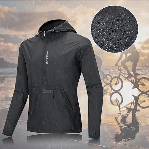  Wosawe, chaqueta de ciclismo para hombre, rompevientos, chaqueta de lluvia impermeable, chaquetas reflectantes para correr, chubasquero plegable con capucha para bicicleta, ligero, transpirable,