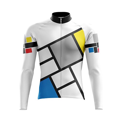 

21Grams Men's Cycling Jersey Short Sleeve Bike Top with 3 Rear Pockets Mountain Bike MTB Road Bike Cycling Breathable Quick Dry Moisture Wicking Reflective Strips White Polyester Spandex Sports