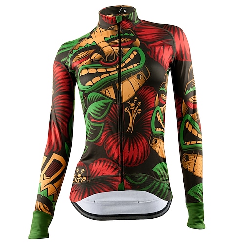 

21Grams Women's Cycling Jersey Long Sleeve Bike Top with 3 Rear Pockets Mountain Bike MTB Road Bike Cycling Breathable Quick Dry Moisture Wicking Reflective Strips Red Graphic Polyester Spandex Sports