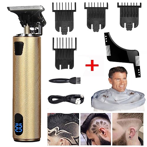 

Hair Clippers for Men Professional Hair Trimmer Cordless Hair Trimmer Zero Gapped T-Blade Trimmer Edgers Clippers Electric Beard Trimmer Shaver Hair Cutting Grooming Kit Gifts for Men